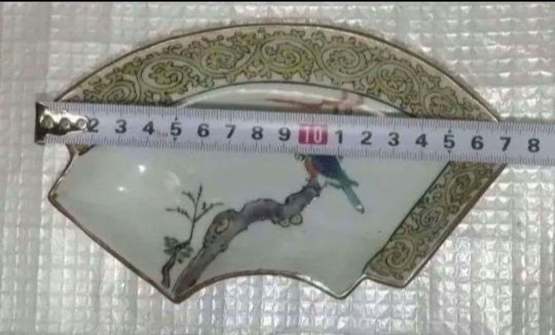 九谷焼 古九谷 二重角福 扇型 九谷焼 大皿 10枚セット