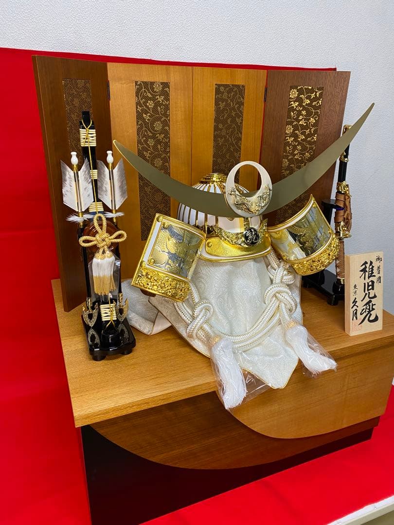 上杉謙信　東京久月　五月人形　着用兜飾り収納セット・着用できる兜