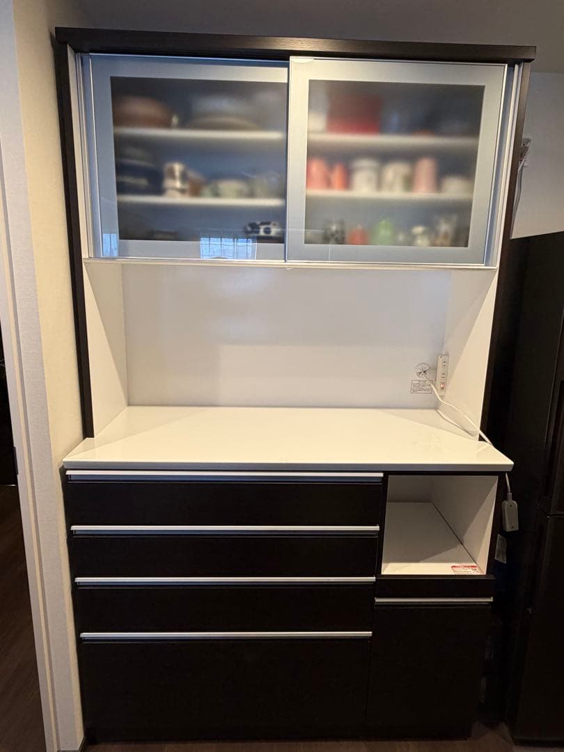 2/10まで【美品】ダークブラウン 食器棚 幅約120cm ニトリ