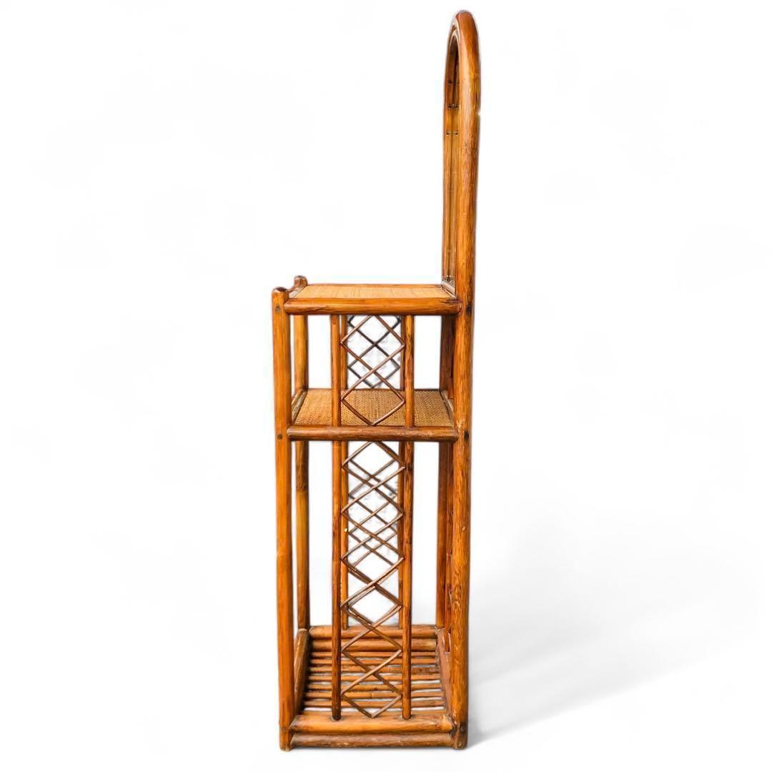 藤家具 ラタン ドレッサー 鏡台 ラック ヴィンテージ 昭和レトロ 古民家