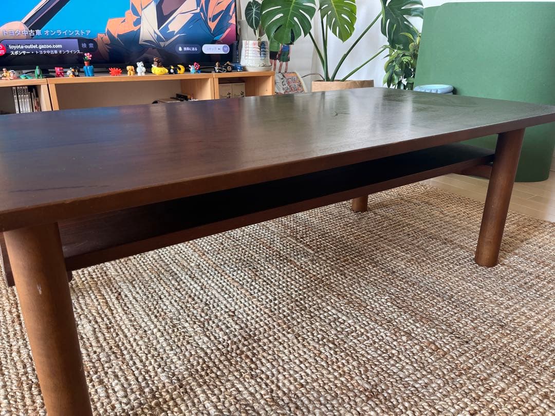 無印良品　木製ローテーブル　ウォールナット材