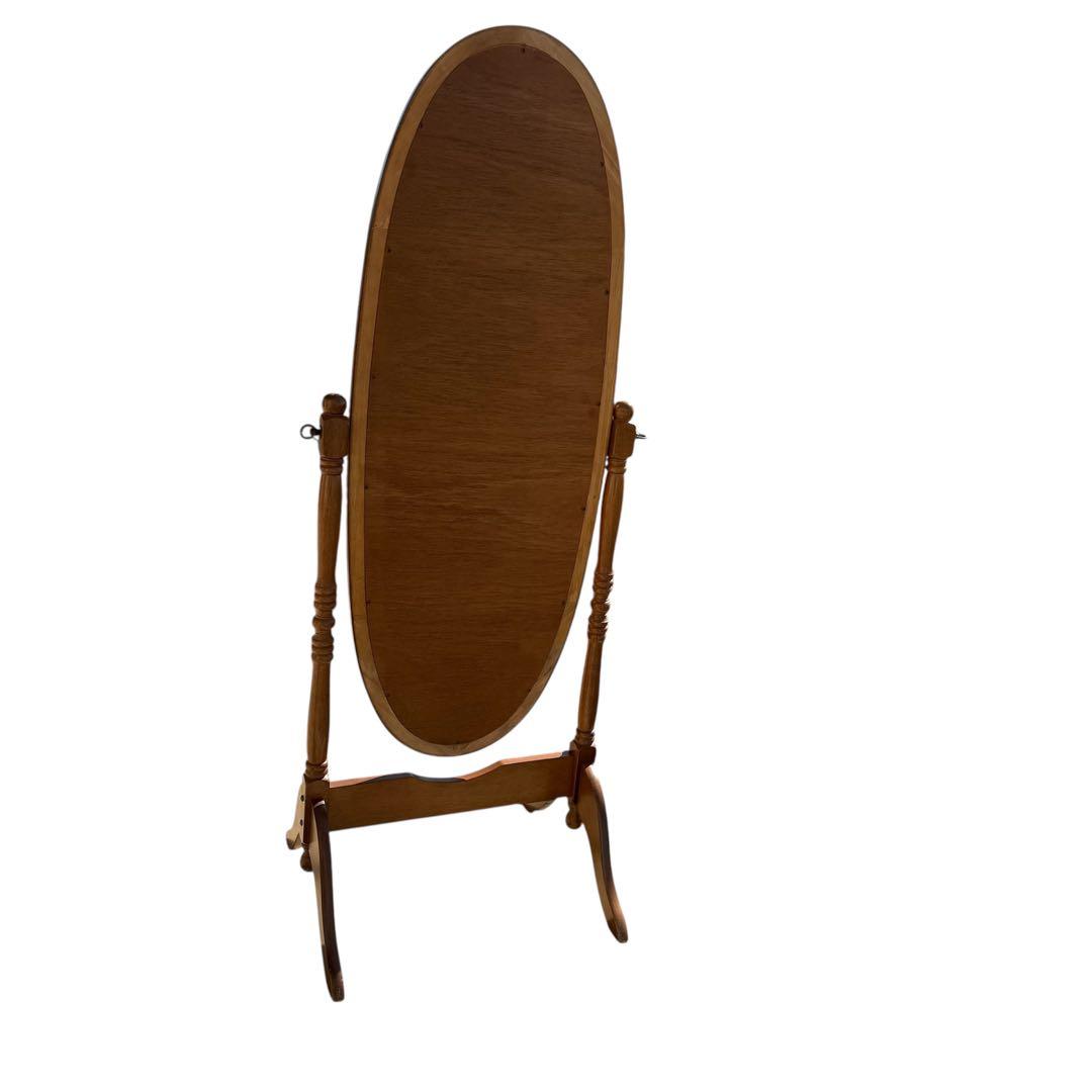 送料込み　お洒落　オーバル型スタンドミラー　インスタ映え　アンティーク