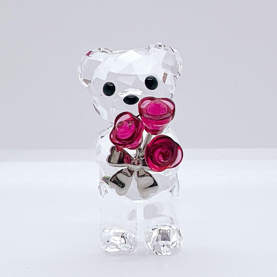 【箱付】スワロフスキー クリスベア くま 赤いバラ 薔薇 リボン 入手困難 廃盤