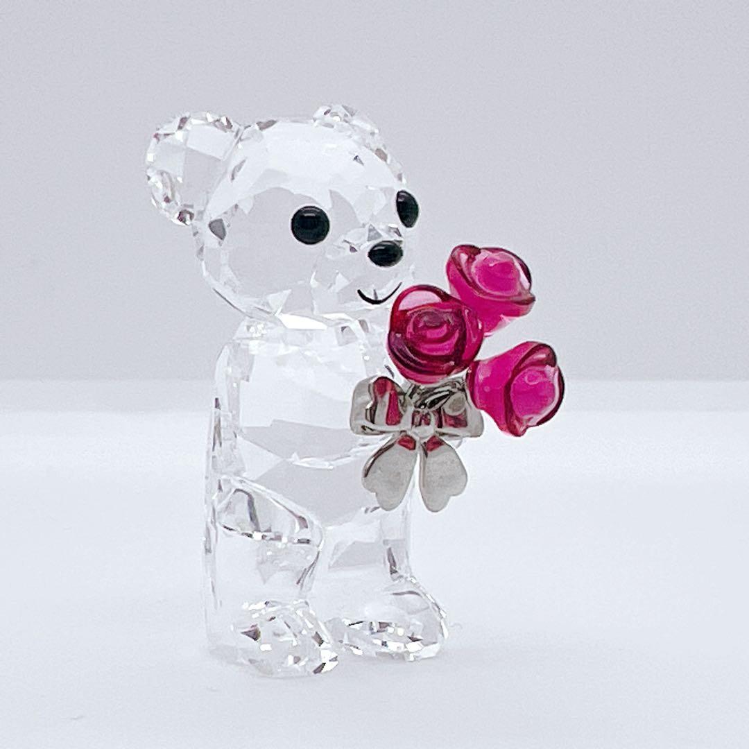 【箱付】スワロフスキー クリスベア くま 赤いバラ 薔薇 リボン 入手困難 廃盤
