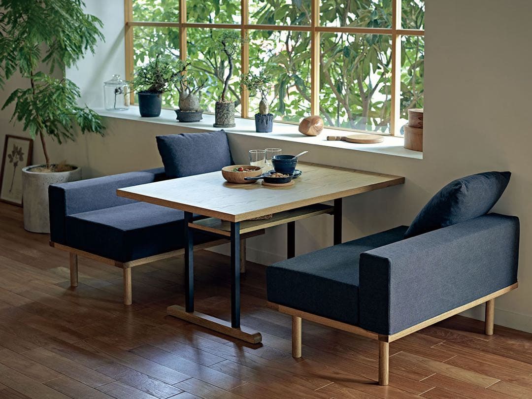 【幅100㎝】ソフィア ダイニングソファ M ユニット式 カバー洗濯可 ブラック