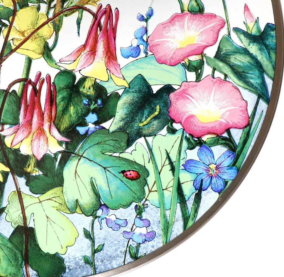 蜻蛉とテントウムシと野生の草花 大型 ヴィンテージ ステンドグラス トロント