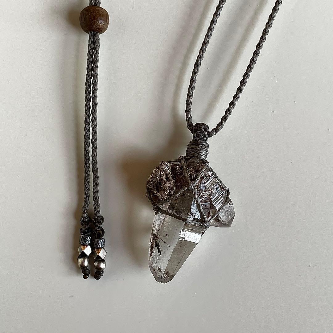 ヒマラヤ水晶 ガネッシュヒマール ＊ マクラメペンダント ネックレス 60