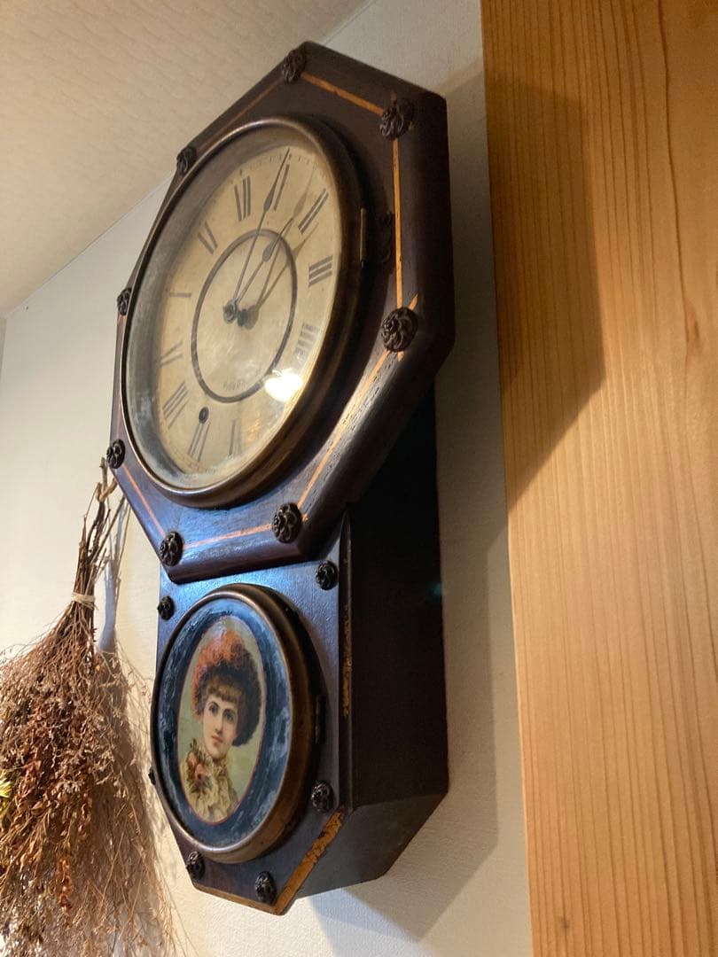 昭和レトロ　セス トーマス　八角ゼンマイ式振り子時計 稼働品　USA製②