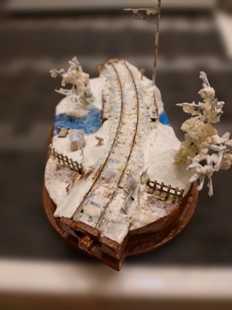 冬の鉄道模型 雪景色 車両、ケース付