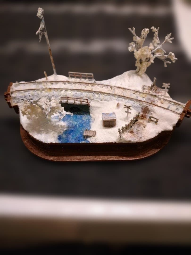 冬の鉄道模型 雪景色 車両、ケース付