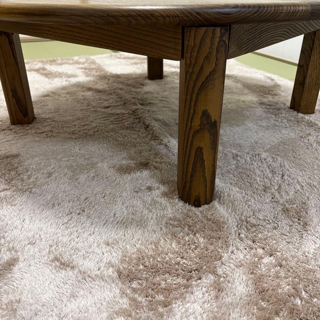 家具工房 芽生 ちゃぶ台 クリ 無垢材 太鼓脚