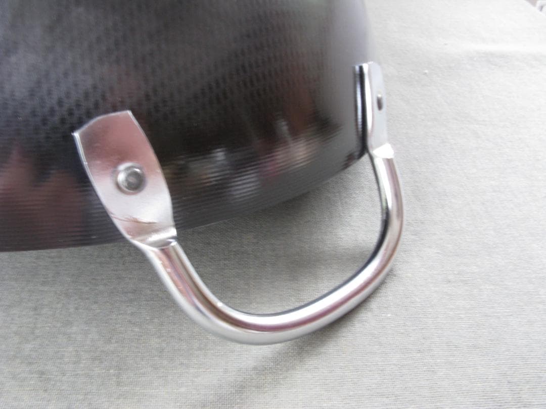 ☆　栗山はるみ　中華いため鍋　30cm　木製ハンドル　レア　☆