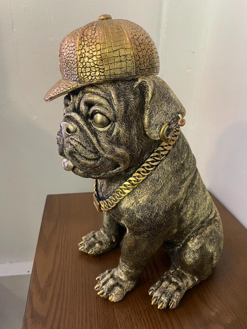 B-BOY犬　置物　オブジェ　犬　ブルドッグ　飾り　イヌ　いぬ　ドッグ　ラッパー