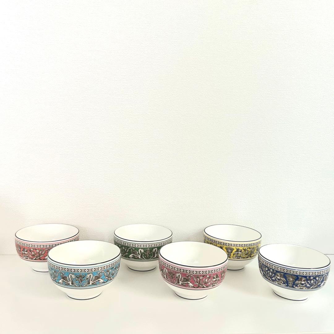 新品未使用品ウェッジウッド フロレンティーン ティーボウル&ソーサー 6色セット