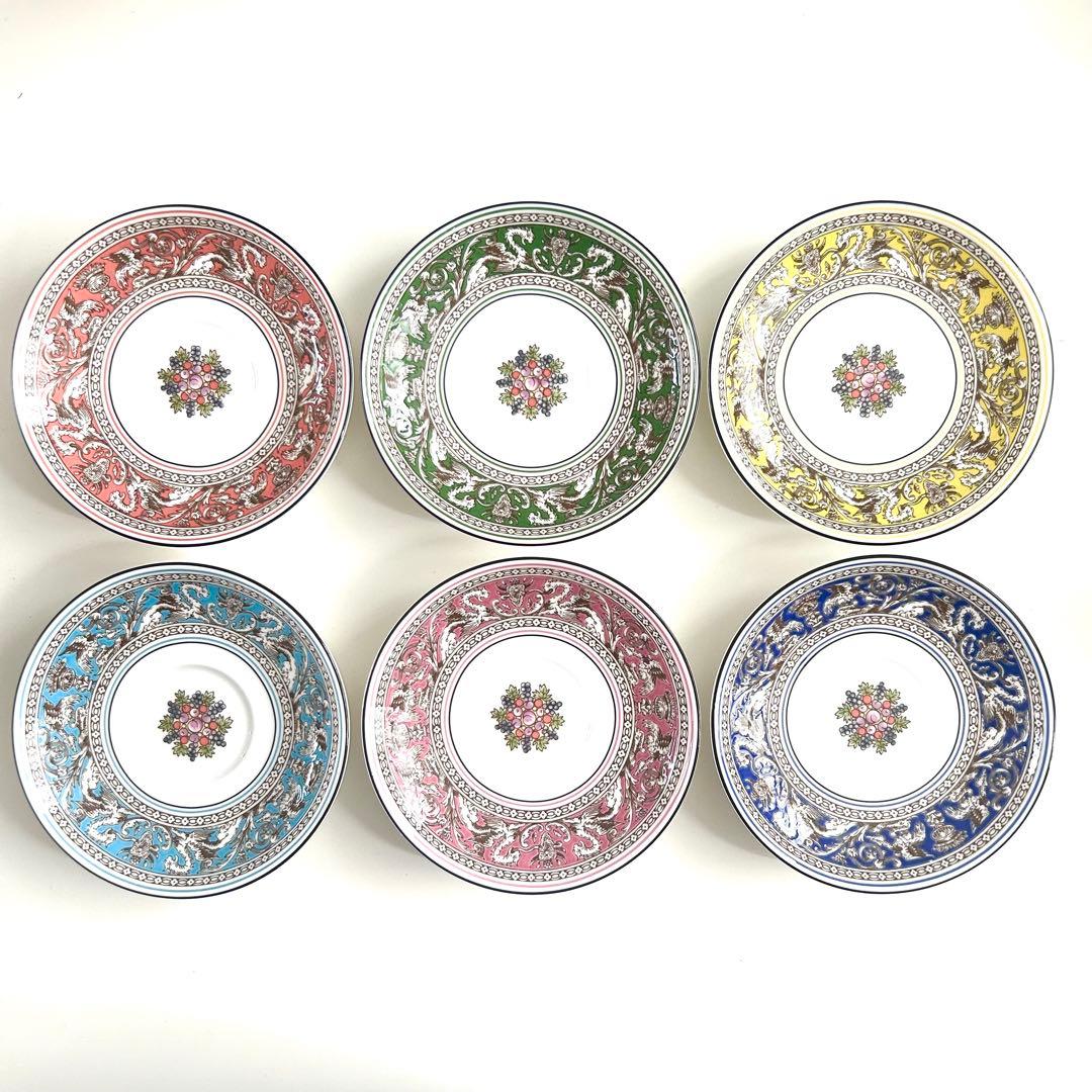 新品未使用品ウェッジウッド フロレンティーン ティーボウル&ソーサー 6色セット