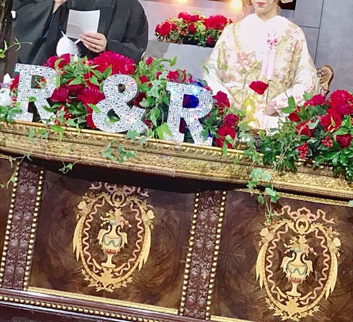 スワロスキー 高砂 イニシャルオブジェ ウェディングアイテム