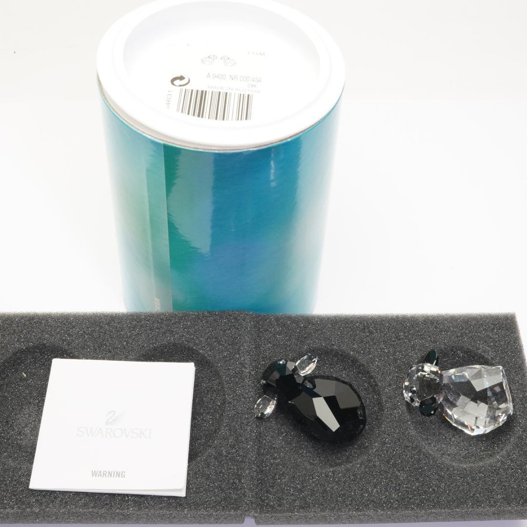 美品 スワロフスキー 羊 置物 ペア Pioneer Ebony & Ivory