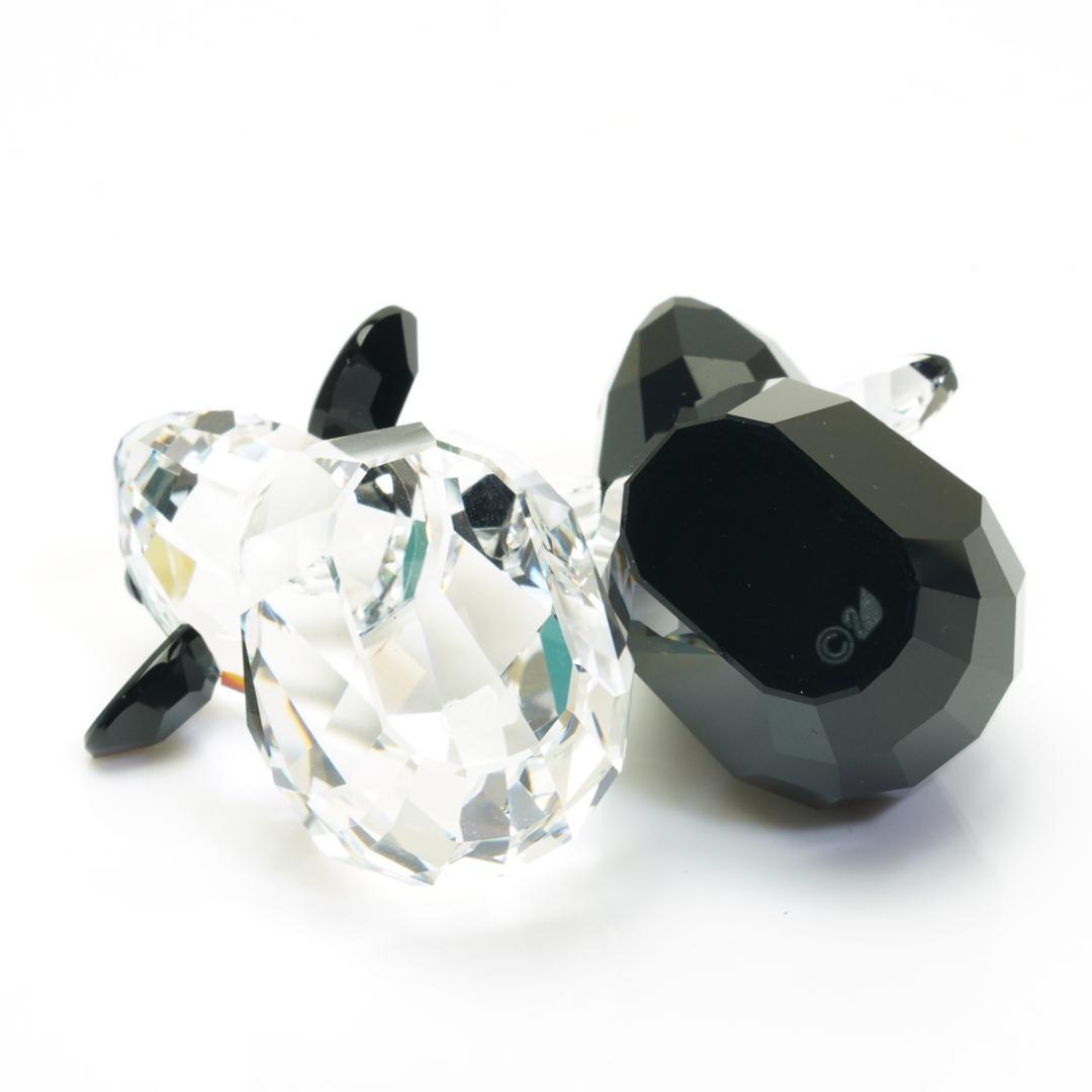 美品 スワロフスキー 羊 置物 ペア Pioneer Ebony & Ivory