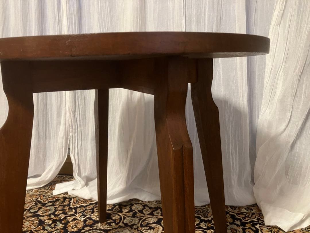 丸テーブル　サイドテーブル　ビンテージ　ブロカント