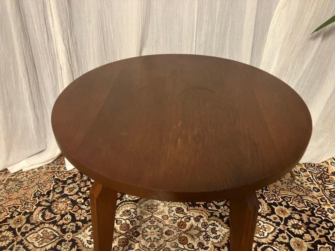 丸テーブル　サイドテーブル　ビンテージ　ブロカント