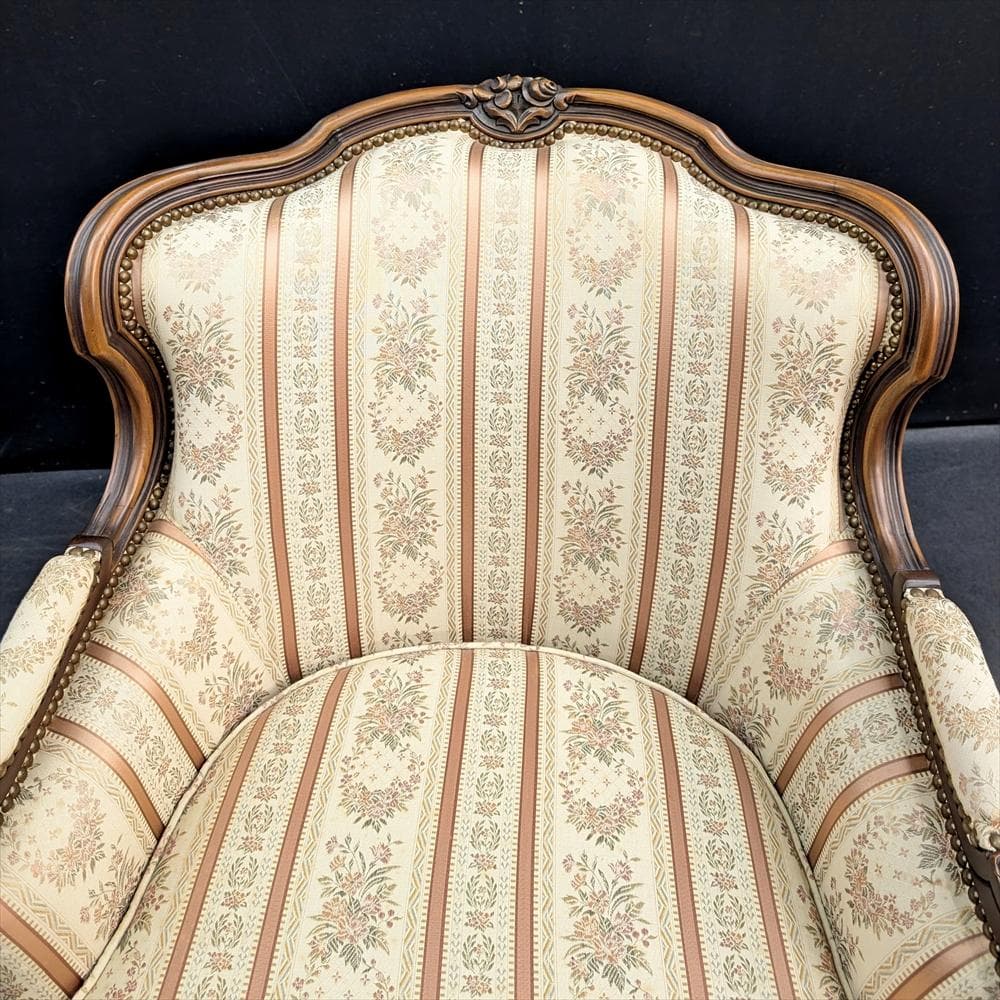 美品　ドマーニ　ルイ15世　シングルソファ　一人掛け　1P　ロココ　カリモク　A