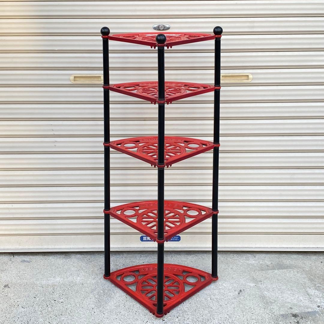 ◎ルクルーゼ LE CREUSET ポットスタンド 5段 赤 アイアンスタンド