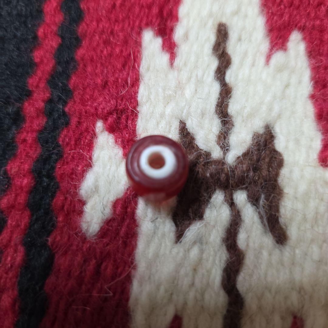 大玉1センチ アンティークレッドホワイハーツビーズ ホワイトハート