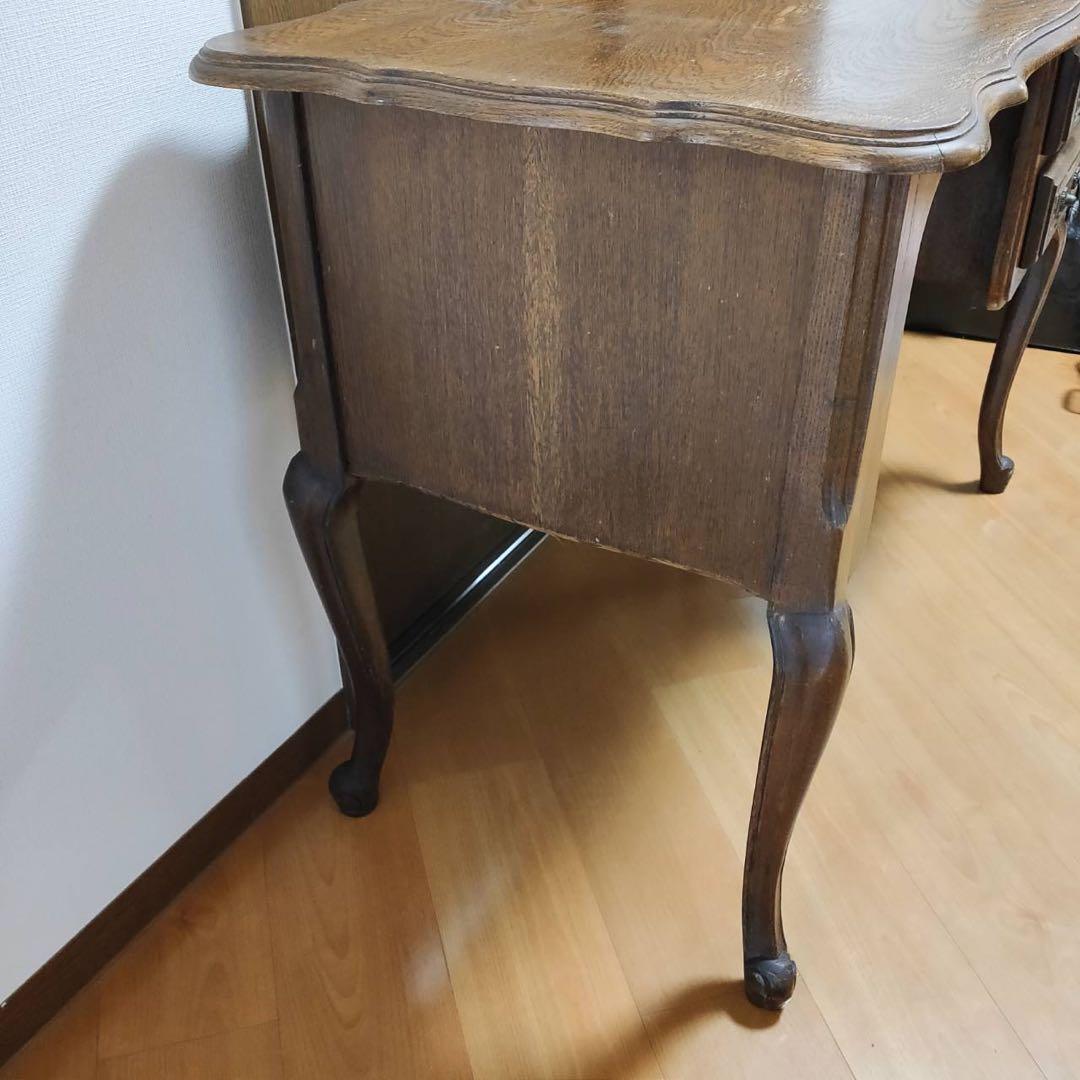 木製 アンティークデスク ヴィンテージ 机 海外輸入家具 東欧製 猫脚