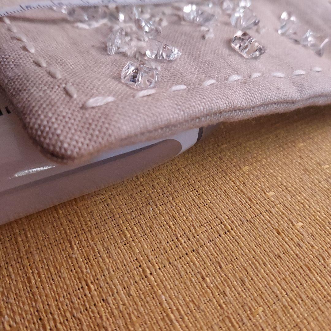 刺繍クリスタルビーズサコッシュ ベージュ