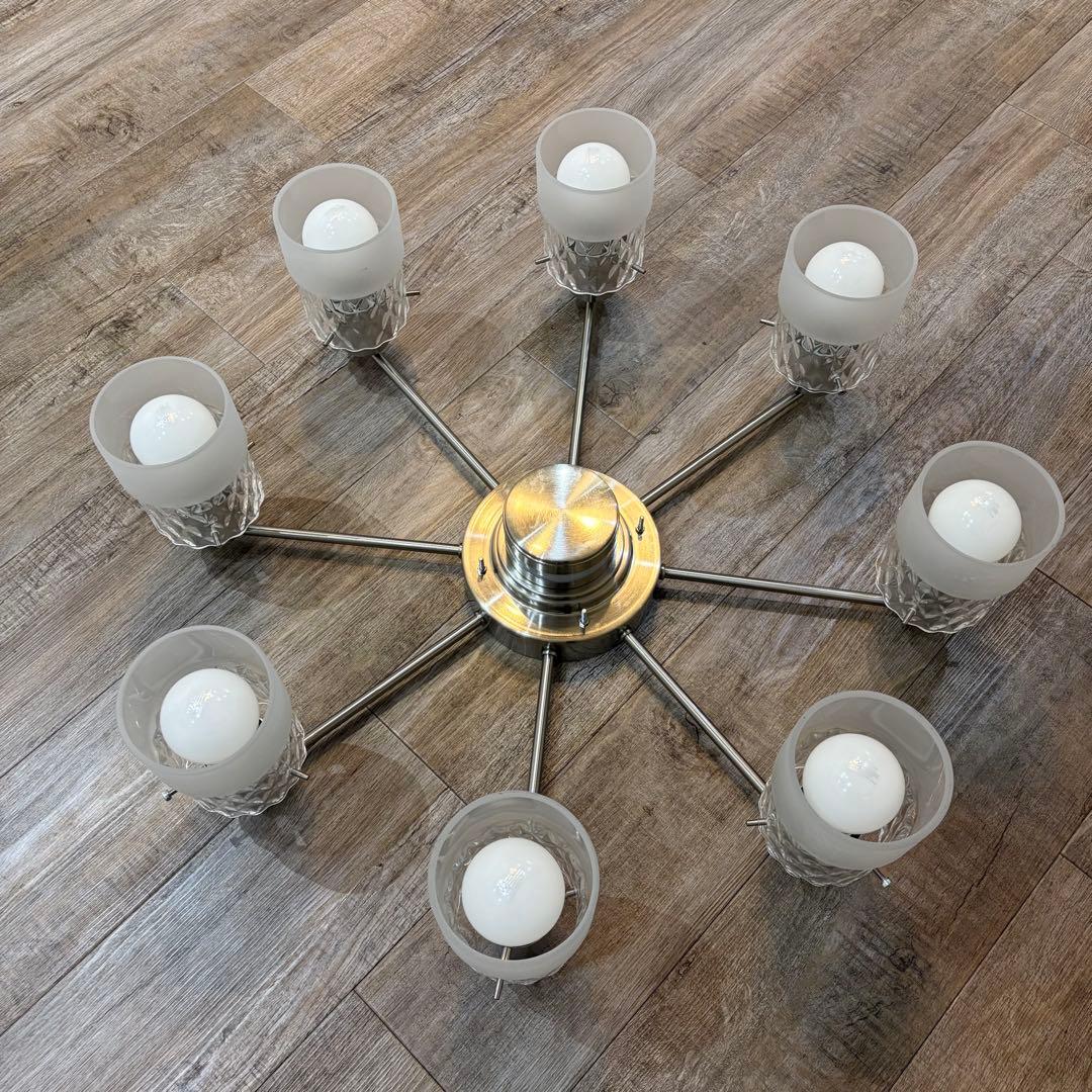 動作確認済 オーデリック 調光シャンデリア ガラス製 8灯 OC257008PC