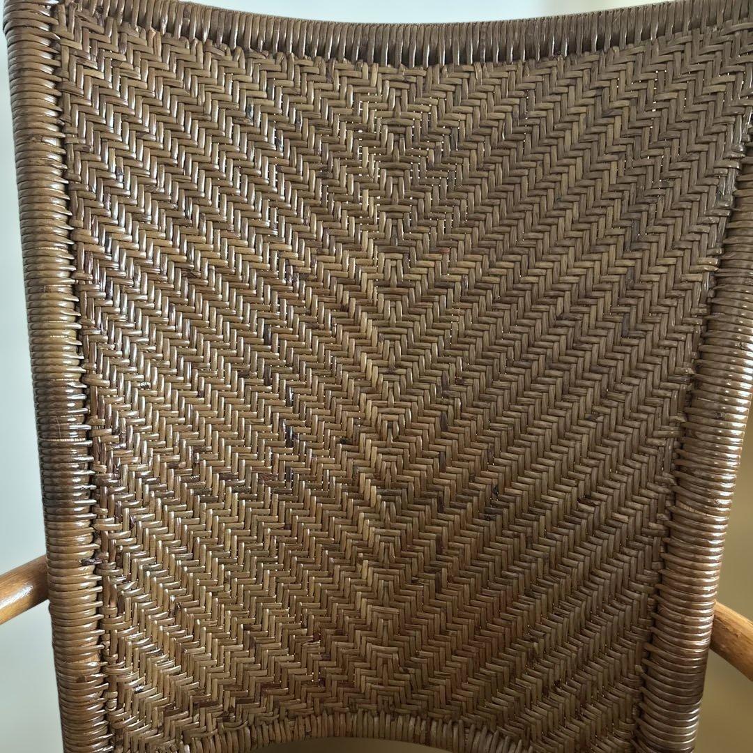 値下kazama 風間 yokohama中古 回転するアーム付籐の椅子ラタン椅子