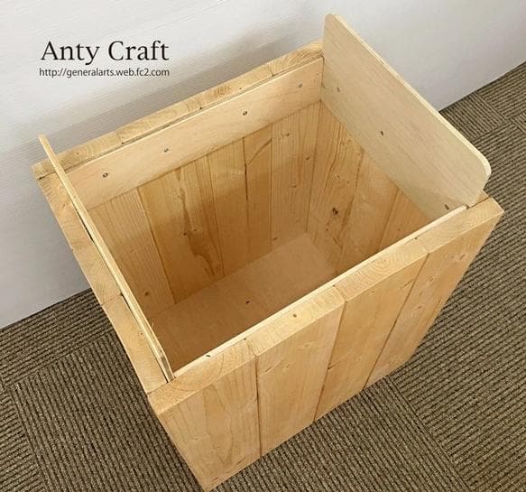 【引取可能】ゴミ箱 45L対応ハンドメイドアンティーク風ダストボックス LO/W