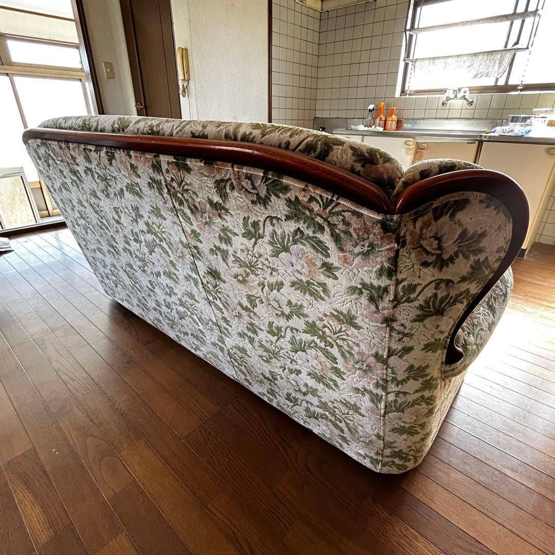 フローラルパターン 3人掛けソファ[セット割引有り]昭和レトロ - メルカリ