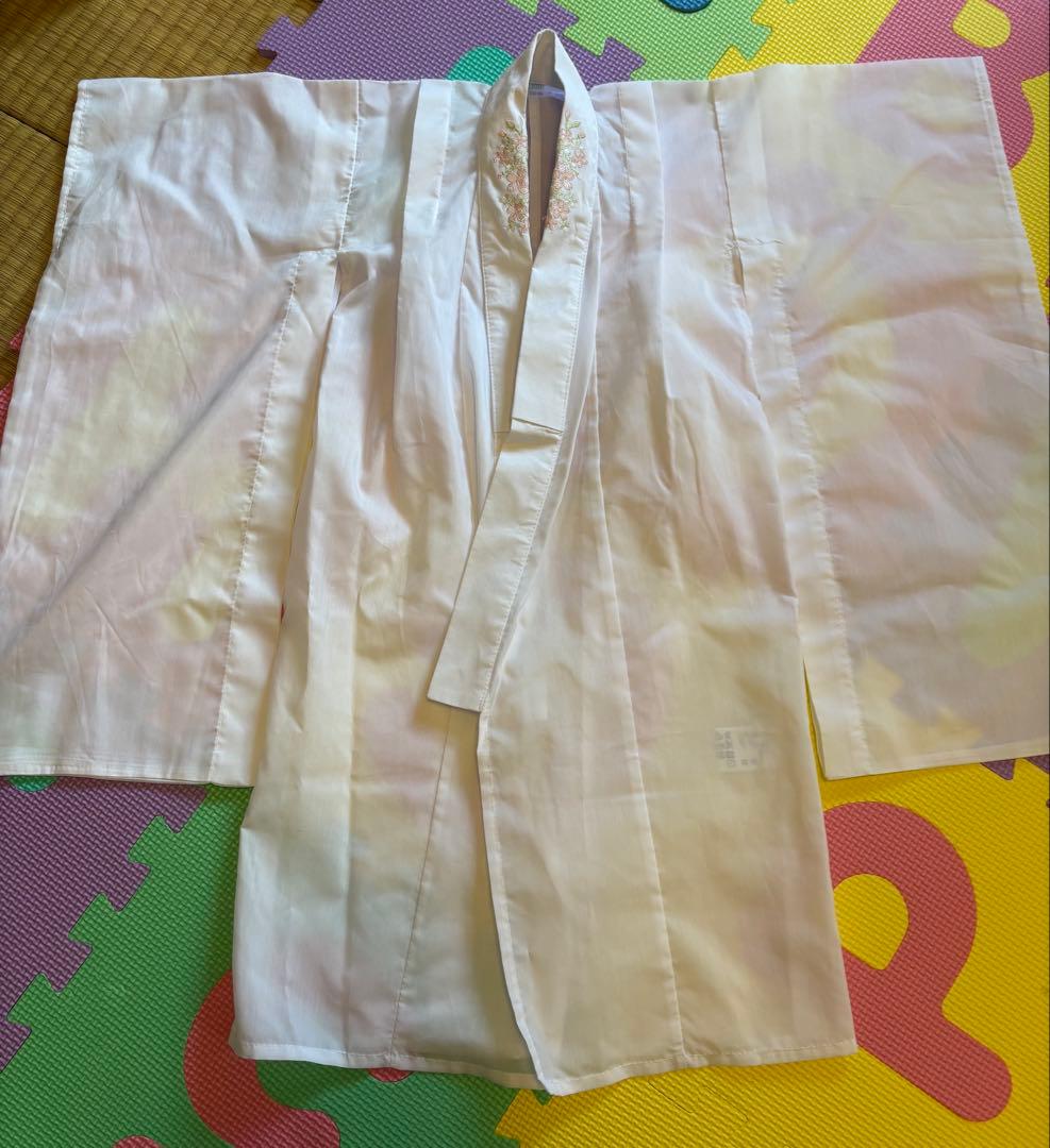 【値下げしました】子供用 七五三 着物 赤白花柄➕髪飾り&靴付