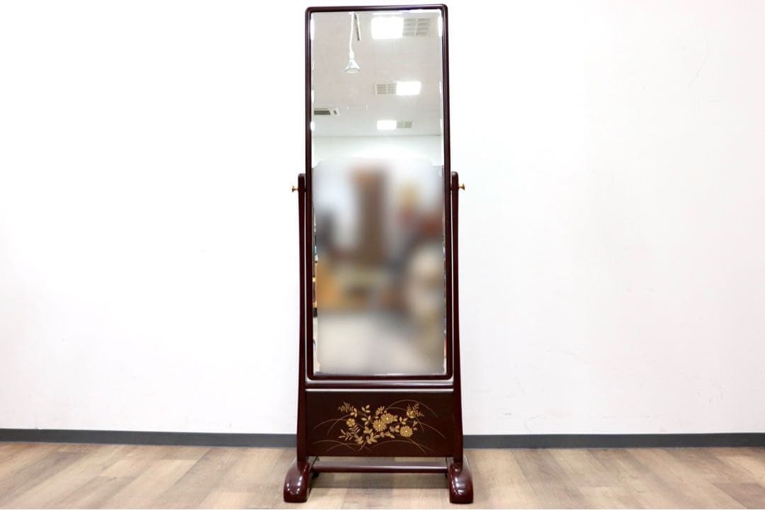 GMGF122○MATSUSO / 松創 秋草は溜 橘型 全身鏡 姿見 スタンド