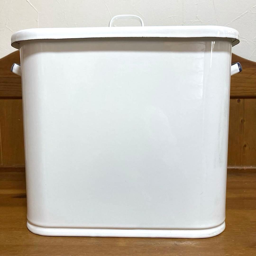 ホーロー　ブレッド缶　ブレッドケース　 パンケース　白×紺　協和工業　レア