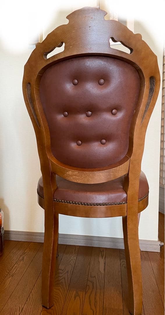 イタリアン ヴィンテージ調 ダイニングチェア レザー 猫脚 レオン様