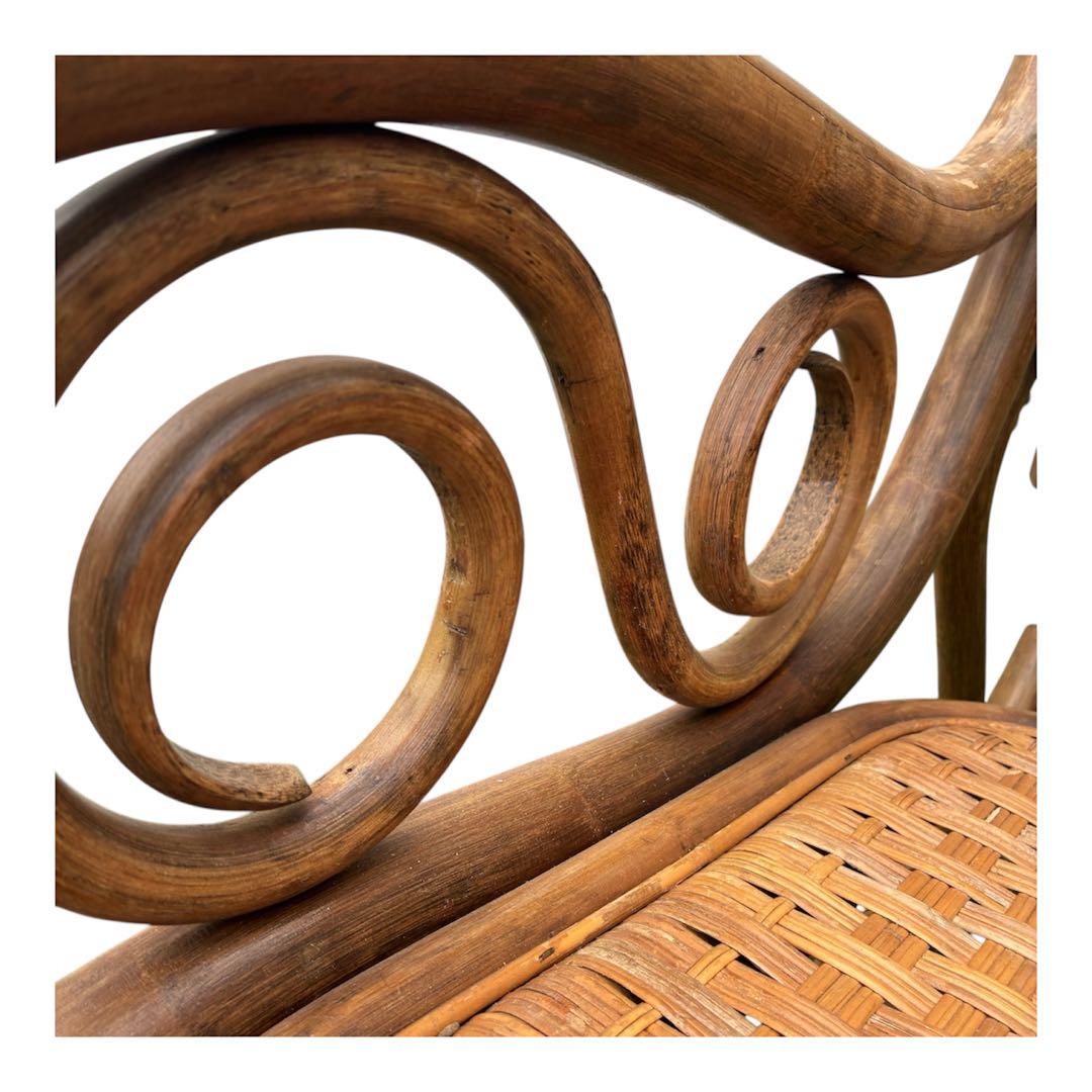 ヴィンテージ ラタン ロッキングチェア レトロ アンティーク