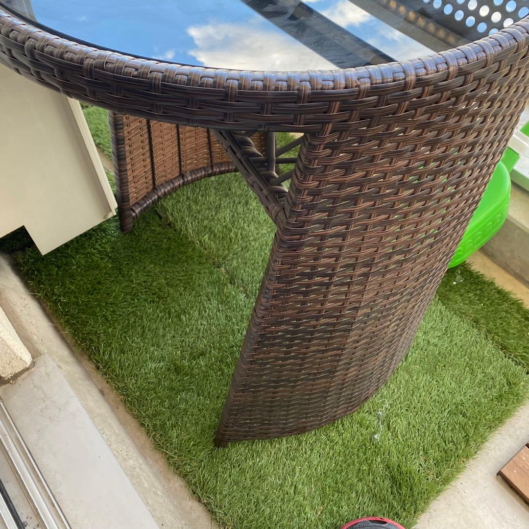 手渡し限定】3点セット depos コンパクトテーブル ガーデンチェア