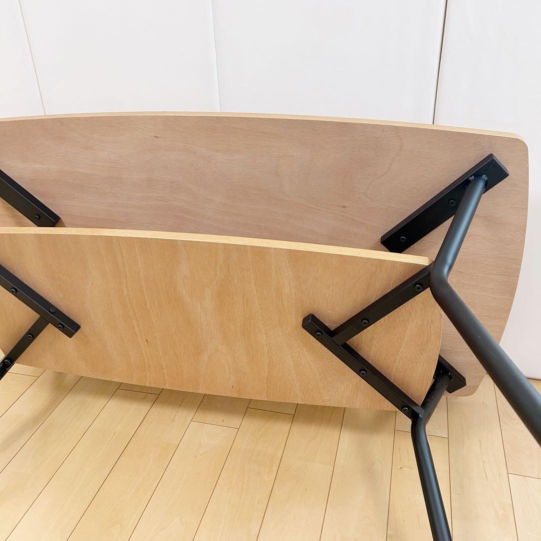 東谷　センターテーブル　ダイニング　天然木　オーク　アイアン脚　幅110 極美品