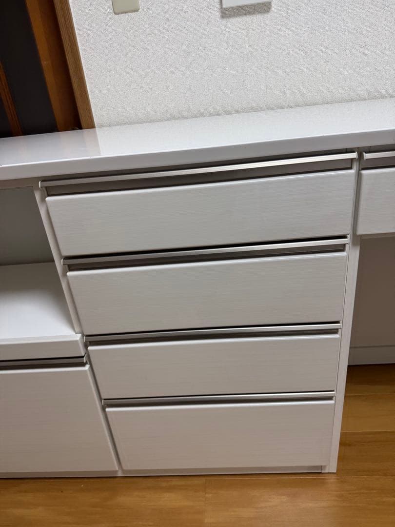 (幅)180cm キッチンボード/チェスト/食器棚/ホワイト