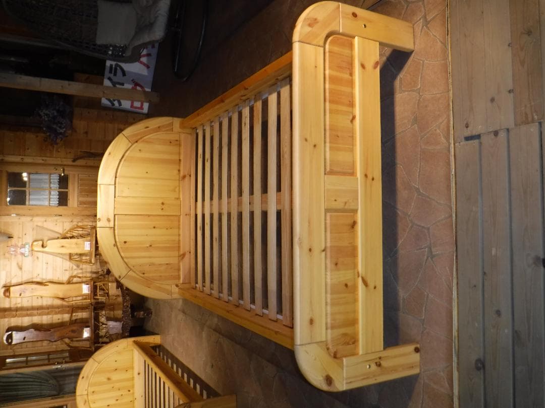 無垢パインセミダブルベッド★W1200×L2050×H330【キット】直接引取可