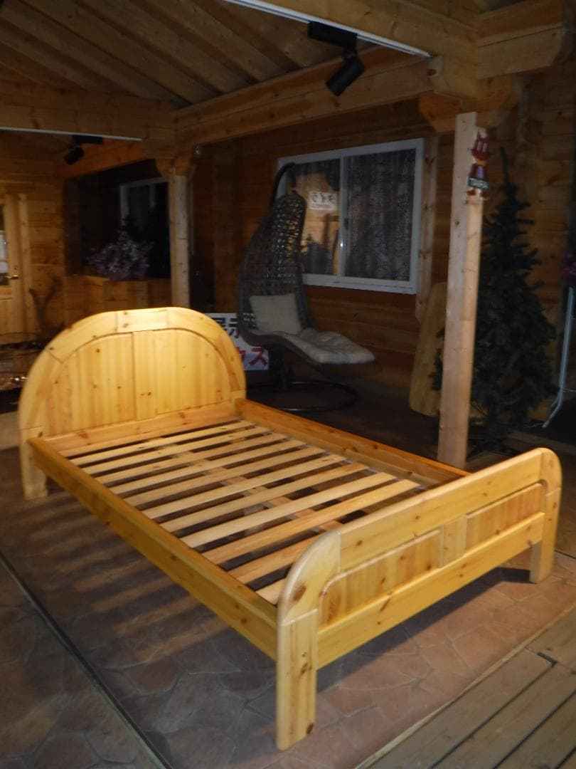 無垢パインセミダブルベッド★W1200×L2050×H330【キット】直接引取可