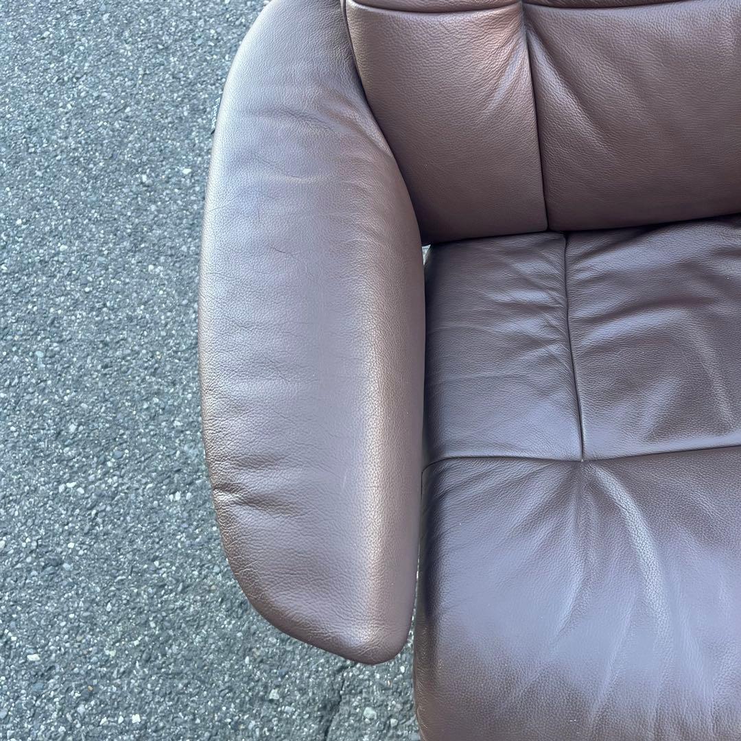 ②イエリアーダ フィヨルド 本革 リクライニングチェア オットマン レザー