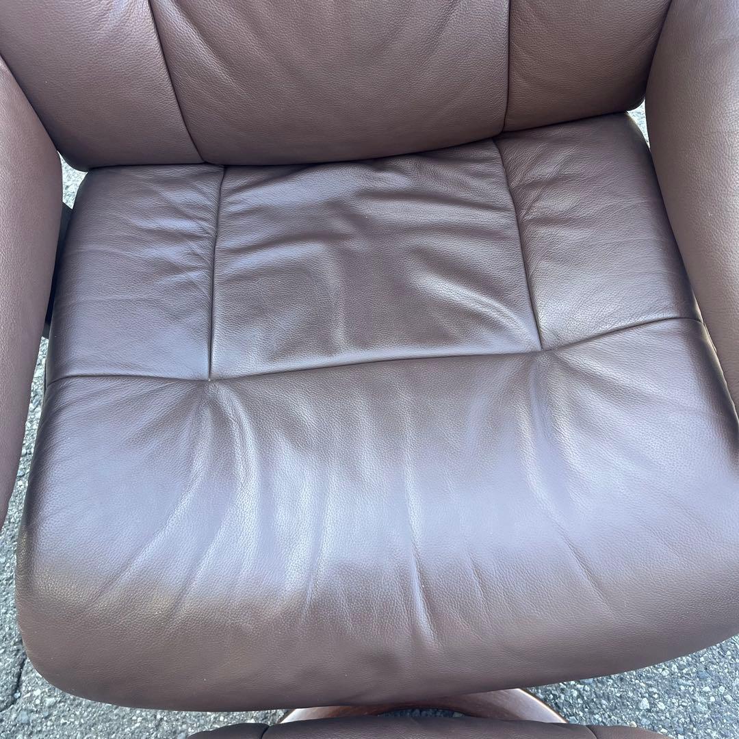②イエリアーダ フィヨルド 本革 リクライニングチェア オットマン レザー
