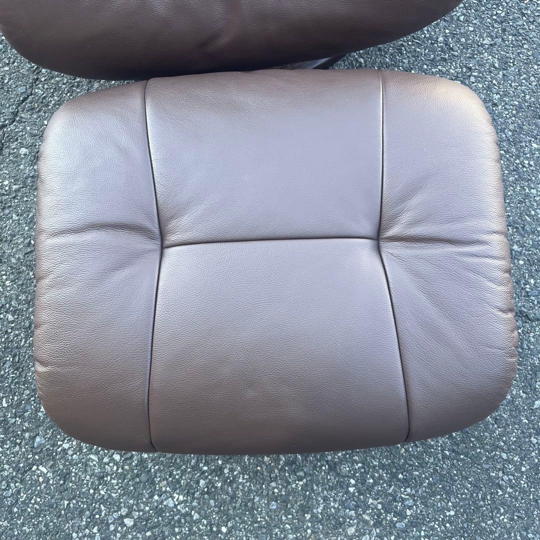 ②イエリアーダ フィヨルド 本革 リクライニングチェア オットマン レザー