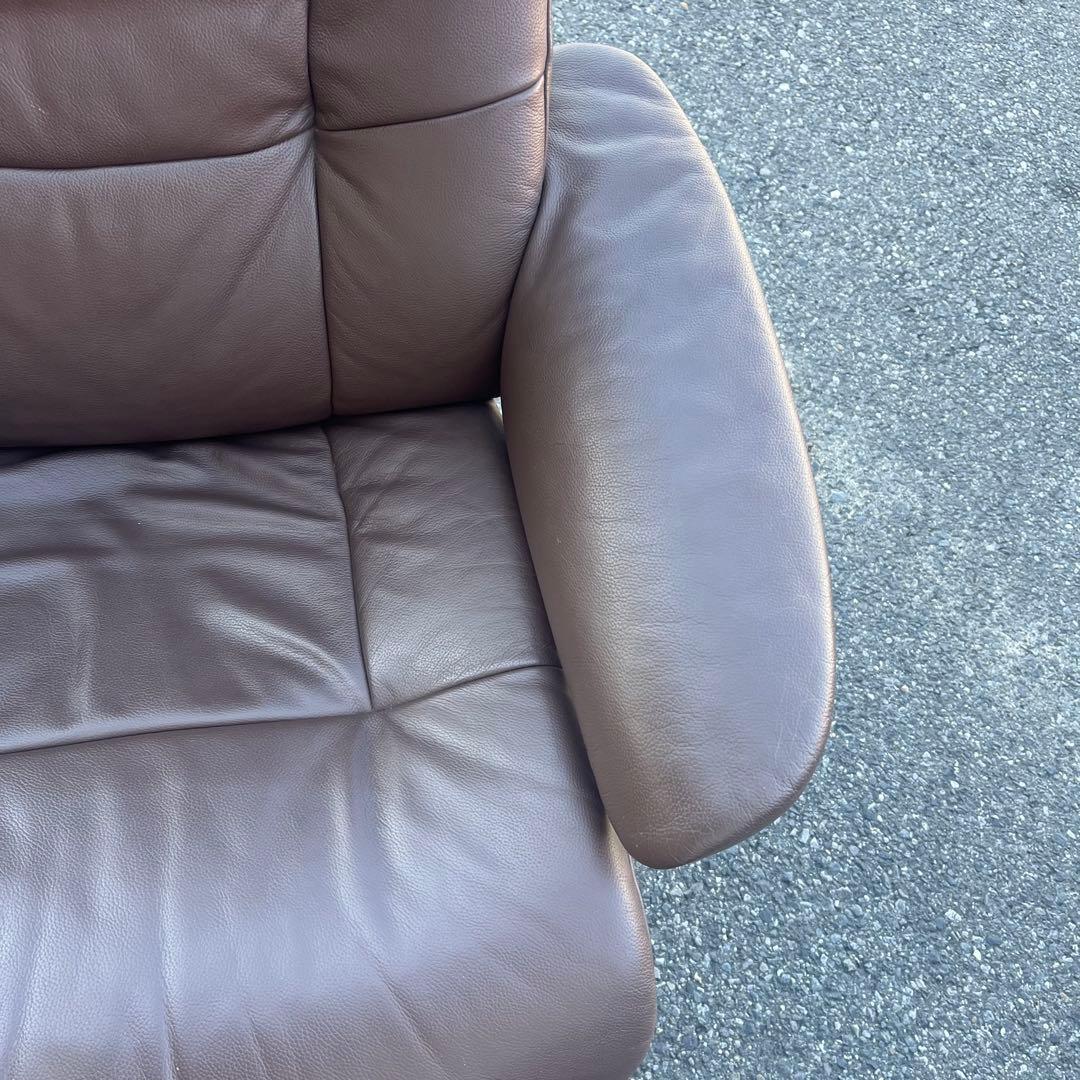 ②イエリアーダ フィヨルド 本革 リクライニングチェア オットマン レザー