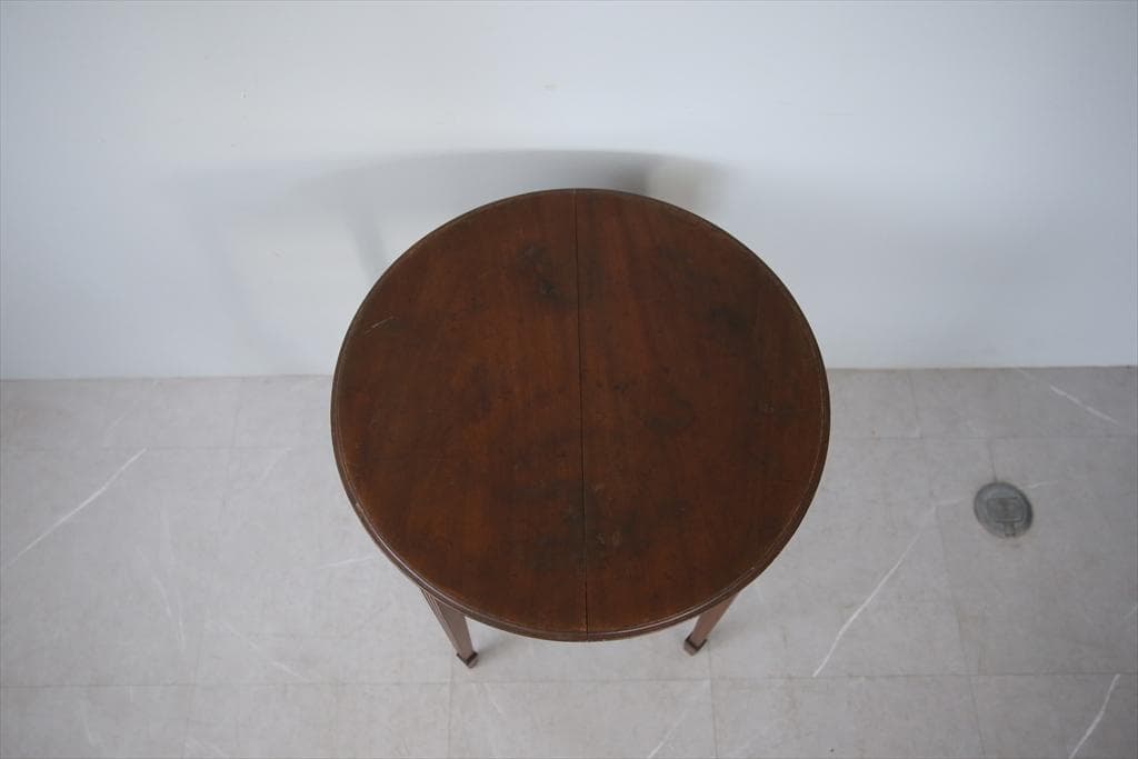 英国アンティーク木製サイドテーブル/オケージョナル机/飾り棚/花台(91-12)