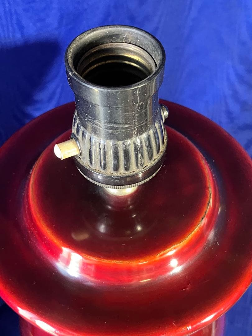 電気スタンド　ビンテージ　漆風　ラデン細工