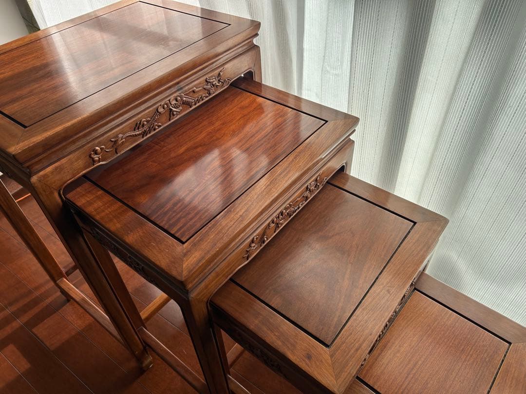 木製ネストテーブル 4点セット